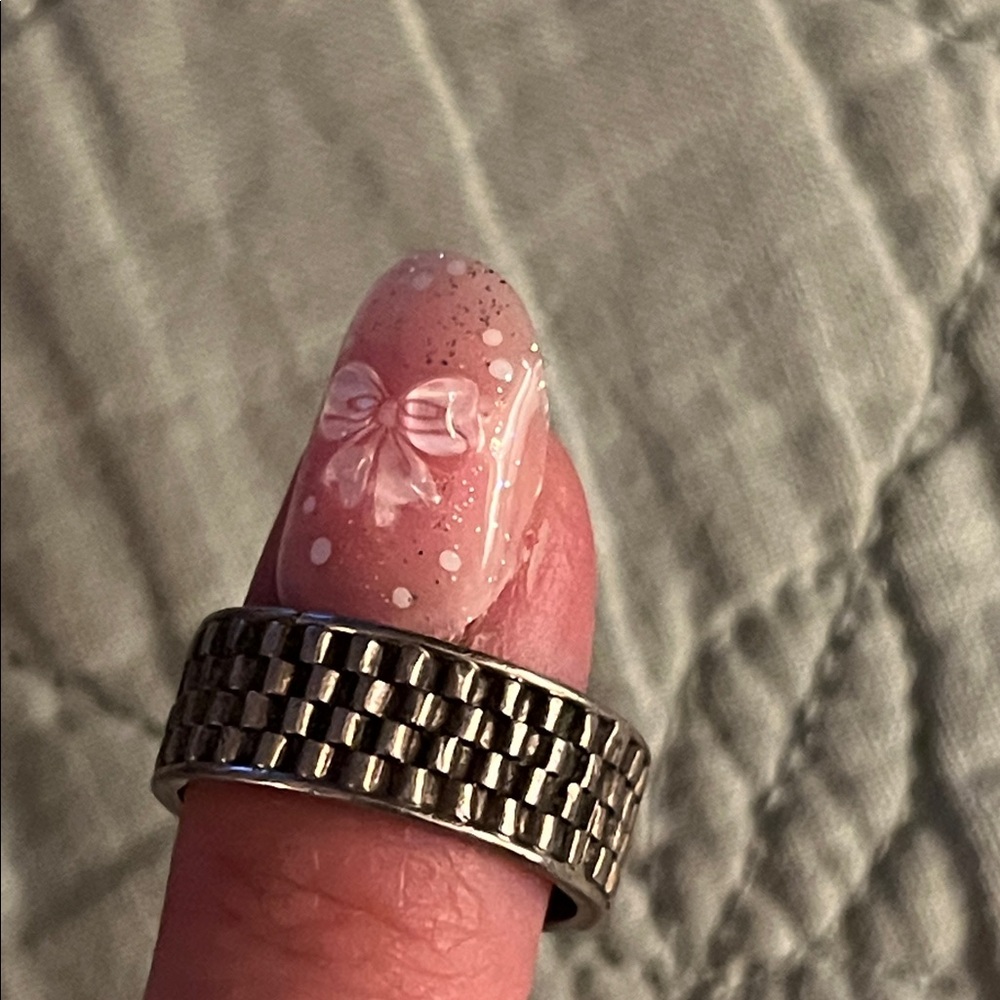 Sterling “Basketweave” Wide Band, unisex ring